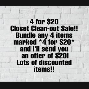 💥OVER 200 ITEMS MARKED 4 FOR $20!!💥